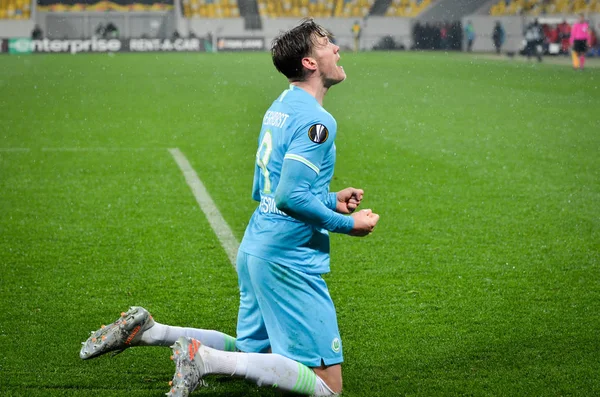 Lviv Ukraine November 2019 Wout Weghorst Celebrate Goal Scored Uefa — Stock Photo, Image