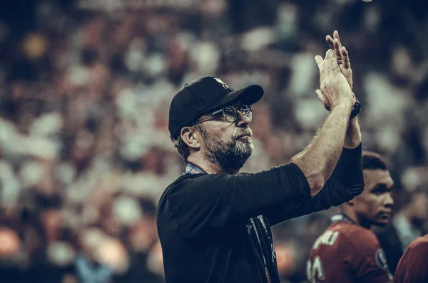 Istanbul Turkey August 2019 Jurgen Klopp Thanks Fans Support Uefa — 图库照片