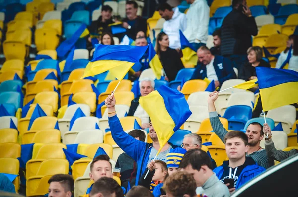 Kyiv Ukraine October 2019 Ukraine Football Fans Support Team Stadium — Stock Photo, Image