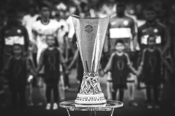 Estambul Turquía Agosto 2019 Primer Plano Copa Europa League Pedestal —  Fotos de Stock