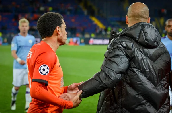 Kharkiv Ukraine September 2019 Taison Και Pep Guardiola Κατά Διάρκεια — Φωτογραφία Αρχείου