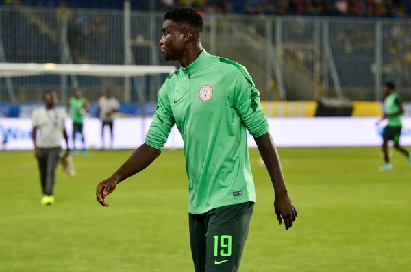 DNIPRO, UKRAINE - September 10, 2019: Paul Onuachu player during the friendly match between national team Ukraine against Nigeria national team, Ukraine