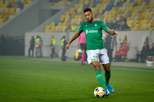 LVIV, UKRAINE - November 07, 2019: Denis Bouanga player during the UEFA Europa League match between Alexandria (Ukraine) vs AS Saint Etienne (France), Ukraine
