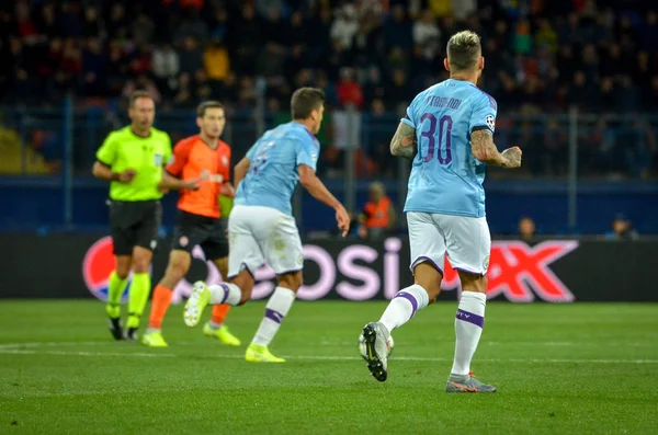 Kharkiv Ucrania Septiembre 2019 Nicolas Otamendi Jugador Durante Partido Liga —  Fotos de Stock