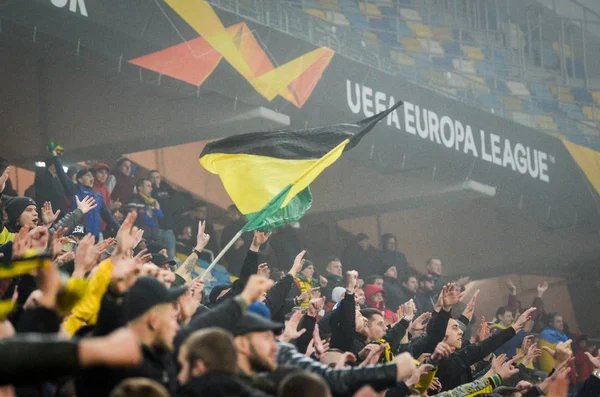 Lviv Ukraine November 2019 Football Fans Ultras Support Team Uefa — Stock Photo, Image