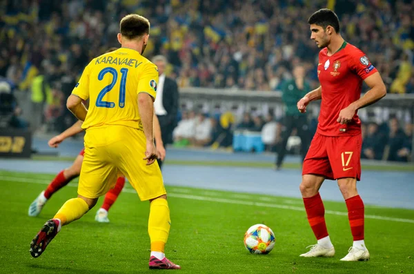 Kyiv Ucrania Octubre 2019 Goncalo Guedes Durante Partido Clasificatorio Uefa — Foto de Stock