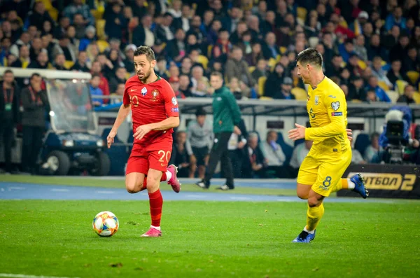 Kiev Oekraïne Oktober 2019 Bernardo Silva Speler Tijdens Kwalificatiewedstrijd Uefa — Stockfoto