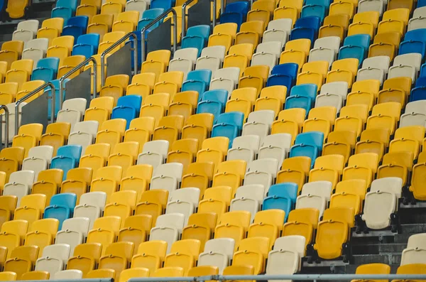 Lviv Ucrania Noviembre 2019 Estadio Vacío Con Asientos Amarillos Durante —  Fotos de Stock
