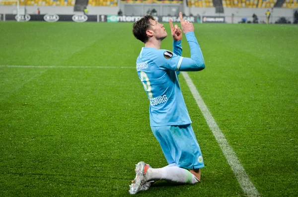 Lviv Ukraine Novembro 2019 Wout Weghorst Celebra Gol Marcado Durante — Fotografia de Stock