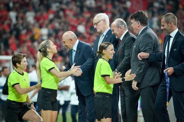 Istanbul Turkey August 2019 Alexander Cheferin Uefa Leadership Present Medals — стокове фото