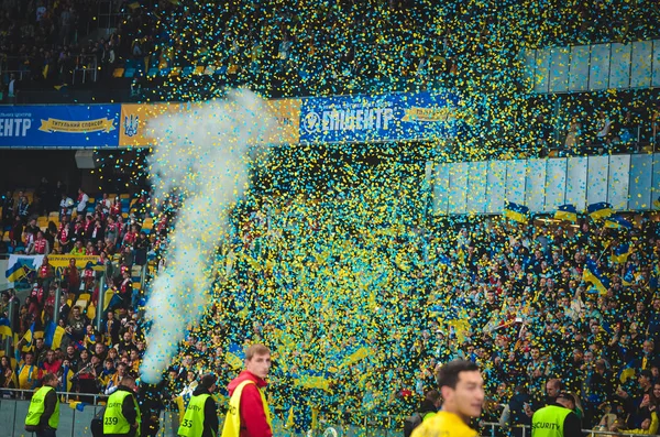 Kijów Ukraina Października 2019 Ukraina Narodowa Drużyna Piłkarska Świętuje Zwycięstwo — Zdjęcie stockowe