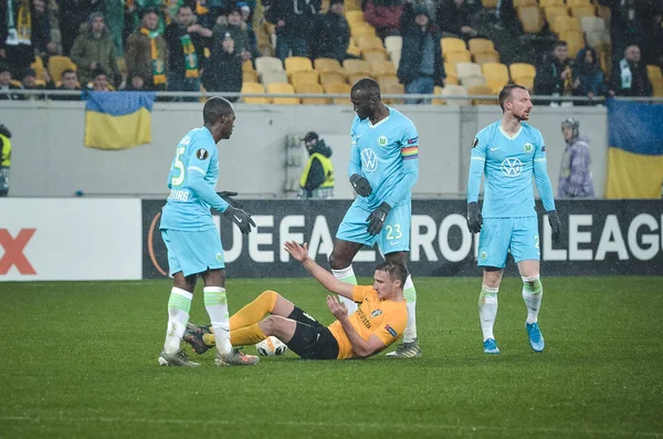 Lwów Ukraina Listopada 2019 Piłkarz Podczas Meczu Uefa Europa League — Zdjęcie stockowe