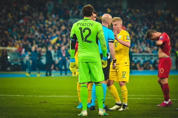 Kyiv Ukraine Outubro 2019 Jogador Futebol Durante Jogo Qualificação Uefa — Fotografia de Stock