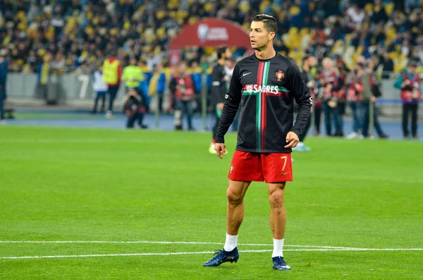 Kyiv Ucrania Octubre 2019 Cristiano Ronaldo Jugador Durante Partido Clasificatorio — Foto de Stock