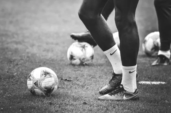 Istanbul Turkey August 2019 Soccer Training Session Ball Unknown Football — Stock Photo, Image