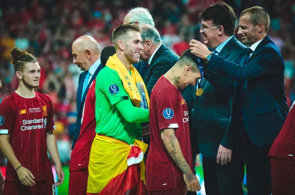 Estambul Turquía Agosto 2019 Los Jugadores Fútbol Liverpool Obtienen Medallas —  Fotos de Stock