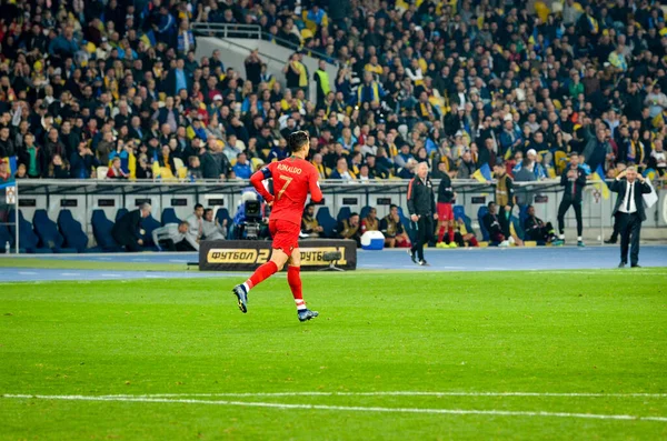 Kiev Ukraina Oktober 2019 Cristiano Ronaldo Firar Mål Gjorda Efter — Stockfoto
