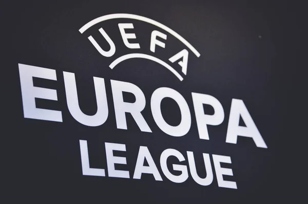 Lviv Ucrania Noviembre 2019 Logo Emblema Europa League Durante Partido —  Fotos de Stock