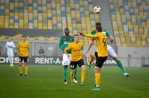 Lviv Ucrania Noviembre 2019 Jugador Kaspars Dubra Durante Partido Uefa — Foto de Stock