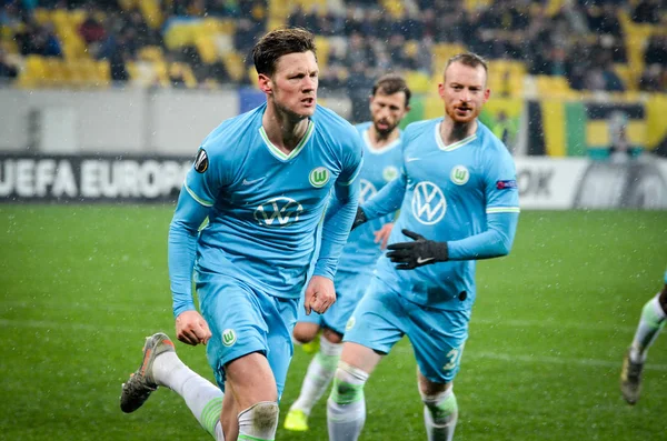 Lviv Ukraina November 2019 Wout Weghorst Firar Mål Gjorda Uefa — Stockfoto