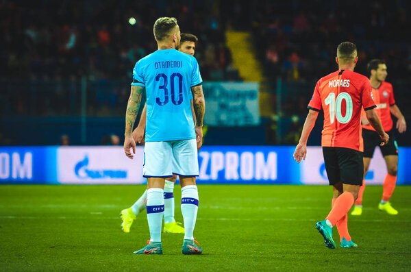 KHARKIV, UKRAINE - September 18, 2019: Nicolas Otamendi player during the UEFA Champions League match between Shakhtar Donetsk vs Manchester City (England), Ukraine