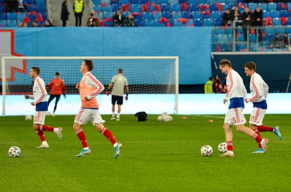 Saint Petersburg Rússia Novembro 2019 Sessão Treinamento Seleção Russa Futebol — Fotografia de Stock