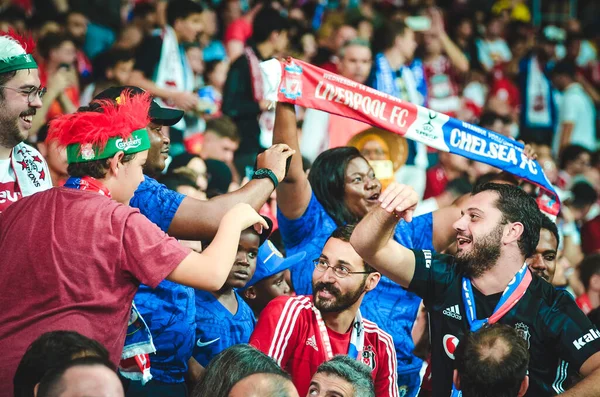 Estambul Turquía Agosto 2019 Fanáticos Espectadores Del Chelsea Football Durante —  Fotos de Stock
