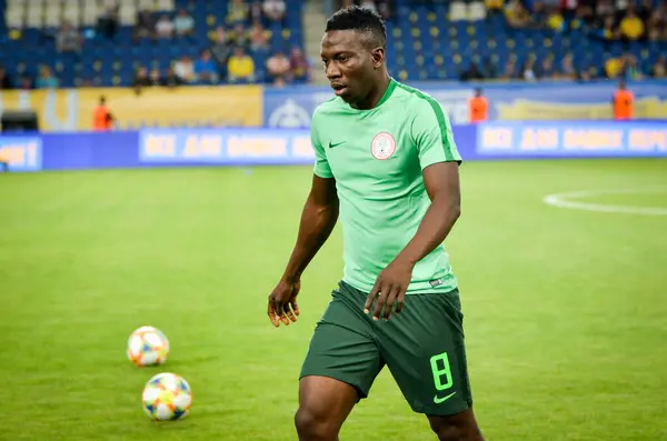 DNIPRO, UKRAINE - September 10, 2019: Oghenekaro Etebo player during the friendly match between national team Ukraine against Nigeria national team, Ukraine