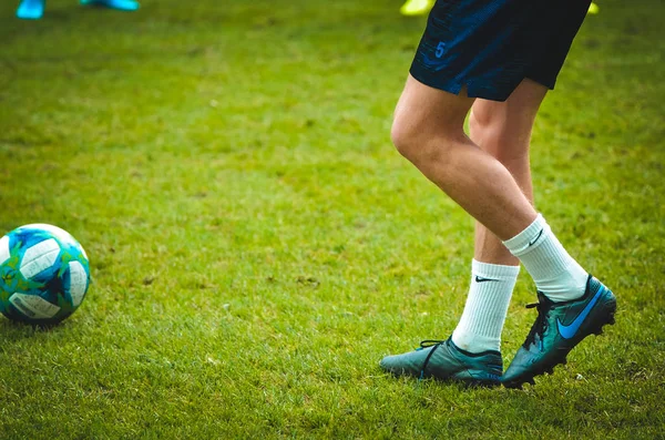 Istanbul Turchia Agosto 2019 Allenamento Calcio Con Pallone Parte Calciatori — Foto Stock