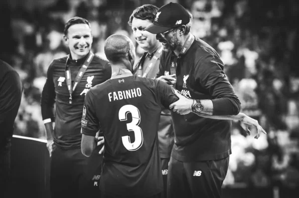 Istanbul Turkey August 2019 Fabinho Jurgen Klopp Uefa Super Cup — Stock Fotó