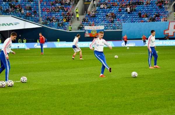 Saint Petersburg Rússia Novembro 2019 Sessão Treinamento Seleção Russa Futebol — Fotografia de Stock