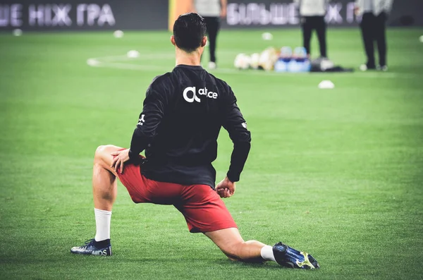 Kyiv Ukraine Lokakuuta 2019 Cristiano Ronaldo Aikana Uefa Euro 2020 — kuvapankkivalokuva