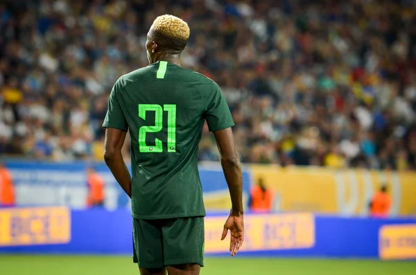 DNIPRO, UKRAINE - September 10, 2019: Victor Osimhen player during the friendly match between national team Ukraine against Nigeria national team, Ukraine
