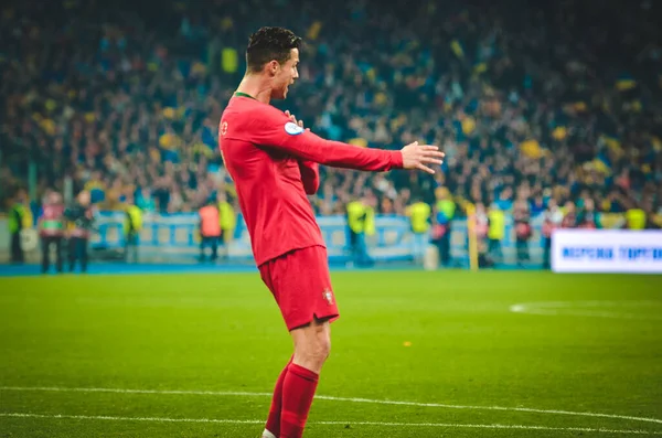 Kiev Ukraina Oktober 2019 Cristiano Ronaldo Uefa Euro 2020 Kvalificeringsmatch — Stockfoto