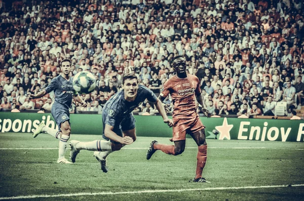 Istanbul Turkey August 2019 Andreas Christensen Sadio Mane Uefa Super — Stok fotoğraf