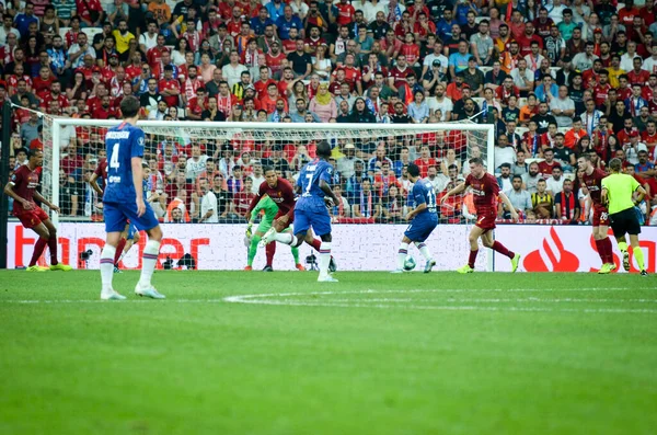 Istanbul Turkiet Augusti 2019 Fotbollsspelare Uefas Super Cup Finalmatch Mellan — Stockfoto