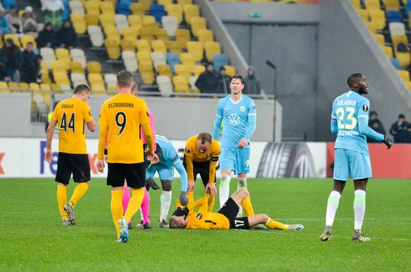 Lviv Ukraine Novembro 2019 Jogador Futebol Durante Jogo Uefa Europa — Fotografia de Stock