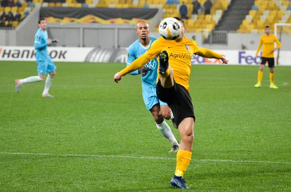 Lwów Ukraina Listopada 2019 Piłkarz Podczas Meczu Uefa Europa League — Zdjęcie stockowe