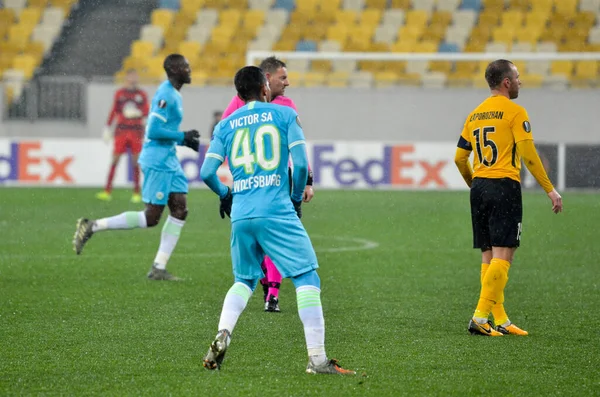 Lviv Ucraina Novembre 2019 Joao Victor Durante Partita Uefa Europa — Foto Stock