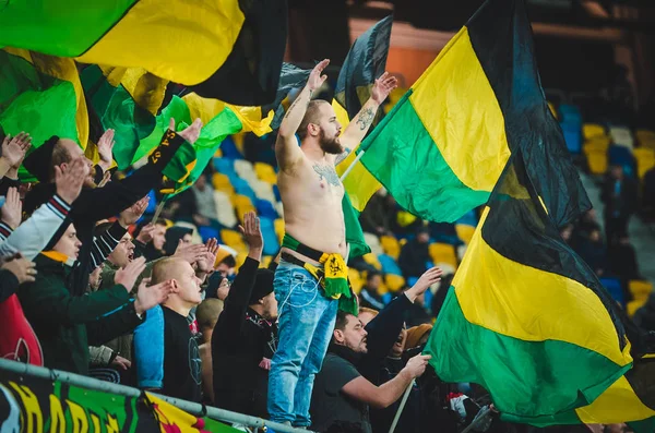 Lviv Ukraine November 2019 Football Fans Ultras Support Team Uefa — Zdjęcie stockowe