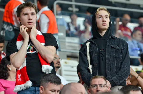 Istanbul Turkey August 2019 Liverpool Football Fans Spectators Uefa Super — Stock Fotó