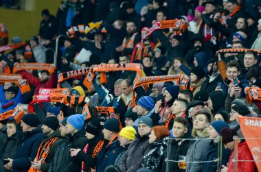 Kharkiv, Ukrayna - 20 Şubat 2020: Uefa Avrupa Ligi 'nde Shakhtar Donetsk - Sl Benfica (Portekiz), Ukrayna