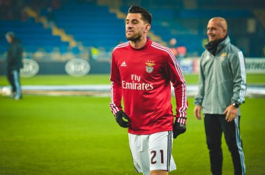 KHARKIV, UKRAINE - Febriary 20, 2020: Pizzi and Training session of Benfica football players during the UEFA Europe League match between Shakhtar Donetsk vs SL Benfica (Portugal), Ukraine