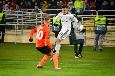Kharkiv, Ukrayna - 20 Şubat 2020: Uefa Avrupa Ligi karşılaşmasında Franco Cervi oyuncusu Shakhtar Donetsk - Sl Benfica (Portekiz), Ukrayna
