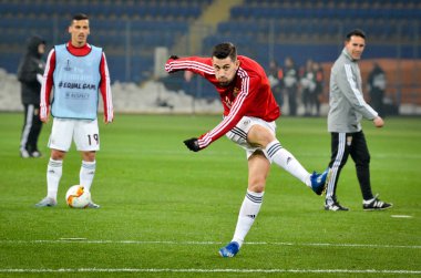 KHARKIV, UKRAINE - Febriary 20, 2020: Pizzi and  Training session of Benfica football players during the UEFA Europe League match between Shakhtar Donetsk vs SL Benfica (Portugal), Ukraine