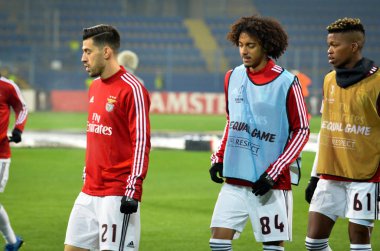 KHARKIV, UKRAINE - Febriary 20, 2020: Pizzi and Training session of Benfica football players during the UEFA Europe League match between Shakhtar Donetsk vs SL Benfica (Portugal), Ukraine