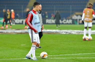 KHARKIV, UKRAINE - Febriary 20, 2020: Chiquinho  during the UEFA Europe League match between Shakhtar Donetsk vs SL Benfica (Portugal), Ukraine