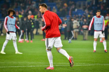 KHARKIV, UKRAINE - Febriary 20, 2020: Haris Seferovic during the UEFA Europe League match between Shakhtar Donetsk vs SL Benfica (Portugal), Ukraine