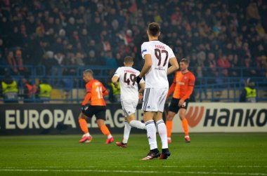 Kharkiv, Ukrayna - 20 Şubat 2020: Shakhtar Donetsk - Sl Benfica (Portekiz), Ukrayna arasındaki Uefa Avrupa Ligi karşılaşmasında Ferro oyuncusu