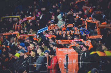 Kharkiv, Ukrayna - 20 Şubat 2020: Uefa Avrupa Ligi 'nde Shakhtar Donetsk - Sl Benfica (Portekiz), Ukrayna